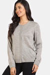 Zivame Retro Peek Jumpers Flat Knit Loungewear Top - Neutral Gray — thumbnail 3
